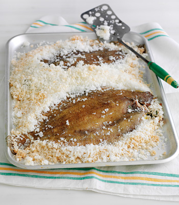 Salt-baked megrim sole